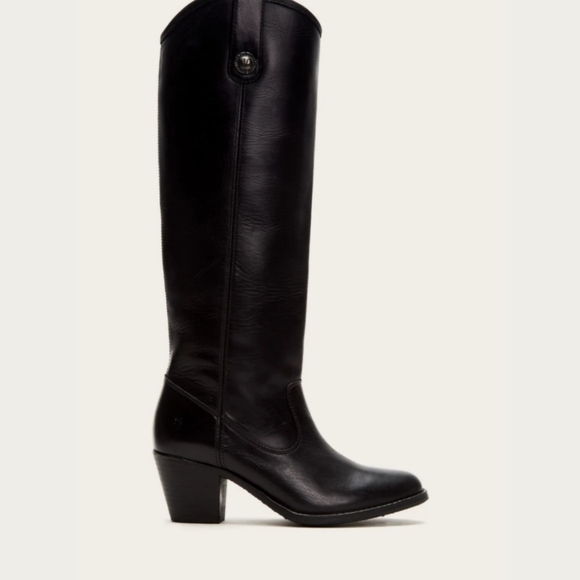 Frye Shoes - Frye 'Jackie Button' Black Leather Riding Boots